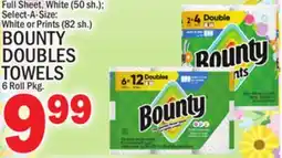 C Town BOUNTY DOUBLES TOWELS 6 Roll Pkg offer