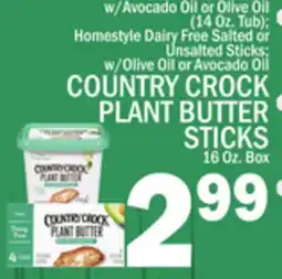 C Town COUNTRY CROCK PLANT BUTTER STICKS 16 Oz. Box offer