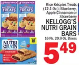 C Town KELLOGG'S NUTRI GRAIN BARS 16 Pk. 20.8 Oz. Boxes offer