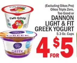 C Town DANNON LIGHT & FIT GREEK YOGURT offer