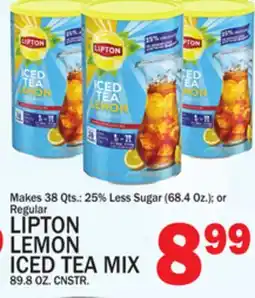 C Town LIPTON LEMON ICED TEA MIX 89.8 OZ. CNSTR offer