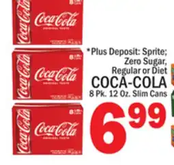 C Town COCA-COLA 8 Pk. 12 Oz. Slim Cans offer