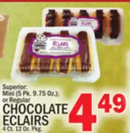 C Town CHOCOLATE ECLAIRS 4 Ct. 12 Oz. Pkg offer