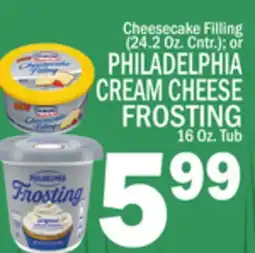 C Town PHILADELPHIA CREAM CHEESE FROSTING 16 Oz. Tub offer