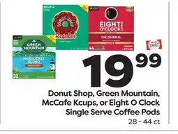 Weis Markets Donut Shop, Green Mountain, McCafe Kcups, or Eight O Clock Single Serve Coffee Pods offer