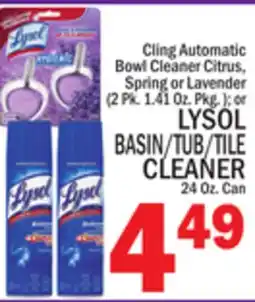 C Town LYSOL BASIN/TUB/TILE CLEANER 24 Oz. Can offer