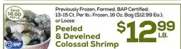 DeCicco & Sons Peeled & Deveined Colossal Shrimp offer