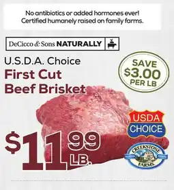 DeCicco & Sons First Beef Brisket offer