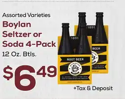 DeCicco & Sons Boylan Seltzer or Soda 4-Pack offer