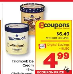 Weis Markets Tillamook Ice Cream offer