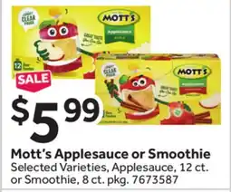 Stop&Shop Mott's Applesauce or Smoothie offer