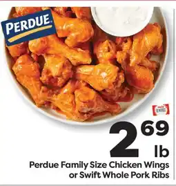 Weis Markets Perdue Family Size Chicken Wings or Swift Whole Pork Ribs offer