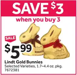 Stop&Shop Lindt Gold Bunnies offer