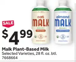Stop&Shop Malk Plant-Based Milk offer