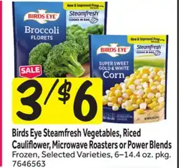 Stop&Shop Birds Eye Steamfresh Vegetables, Riced Cauliflower, Microwave Roasters or Power Blends offer