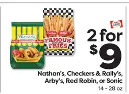 Weis Markets Nathan's, Checkers & Rally's, Arby's, Red Robin, or Sonic offer