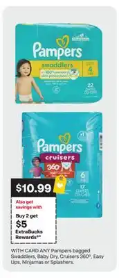 CVS ANY Pampers bagged Swaddlers, Baby Dry, Cruisers 360º, Easy Ups, Ninjamas or Splashers offer