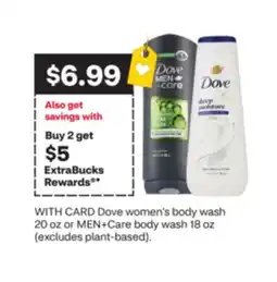 CVS Dove women's body wash 20 oz or MEN +Care body wash 18 oz offer