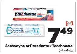 Weis Markets Sensodyne or Parodontax Toothpaste offer