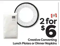 Weis Markets Creative Converting Lunch Plates or Dinner Napkins offer