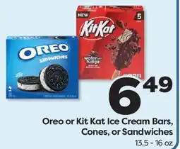 Weis Markets Oreo or Kit Kat Ice Cream Bars, Cones, or Sandwiches offer
