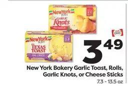 Weis Markets New York Bakery Garlic Toast, Rolls, Garlic Knots, or Cheese Sticks offer