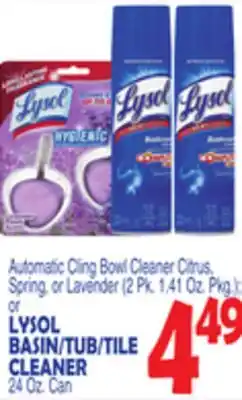 Bravo Supermarkets LYSOL BASIN/TUB/TILE CLEANER 24 Oz. Can offer