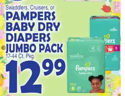 Bravo Supermarkets PAMPERS BABY DRY DIAPERS JUMBO PACK offer