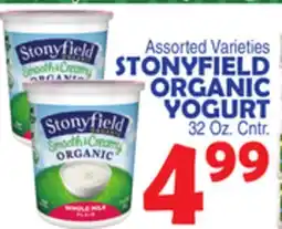 Bravo Supermarkets STONYFIELD ORGANIC YOGURT offer