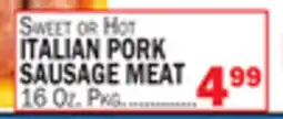 Bravo Supermarkets ITALIAN PORK SAUSAGE MEAT 16 oz. Pkg offer