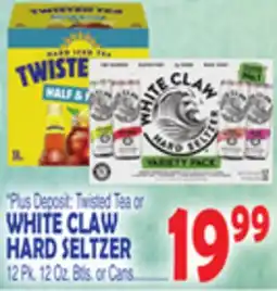 Bravo Supermarkets WHITE CLAW HARD SELTZER 12 Pk. 12 Oz. Btls. or Cans offer