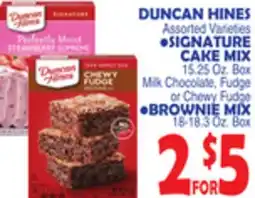 Bravo Supermarkets DUNCAN HINES SIGNATURE CAKE MIX 15.25 Oz. Box BROWNIE MIX 18-18.3 Oz. Box offer
