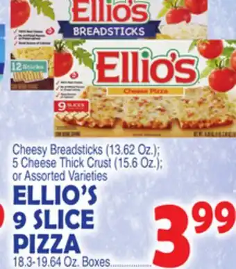Bravo Supermarkets ELLIO'S 9 SLICE PIZZA 18.3-19.64 Oz. Boxes offer