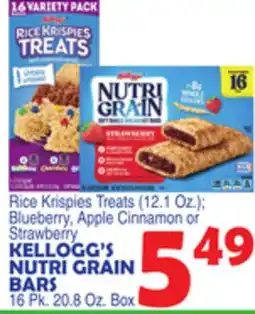 Bravo Supermarkets KELLOGG'S NUTRI GRAIN BARS 16 Pk. 20.8 Oz. Box offer