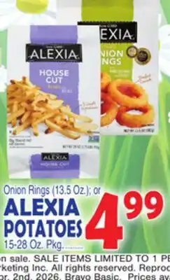 Bravo Supermarkets ALEXIA POTATOES offer