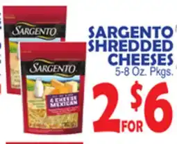 Bravo Supermarkets SARGENTO SHREDDED CHEESES offer