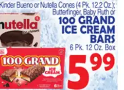 Bravo Supermarkets 100 GRAND ICE CREAM BARS 6 Pk. 12 Oz. Box offer