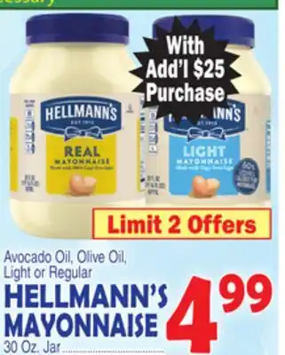 Bravo Supermarkets HELLMANN'S MAYONNAISE offer
