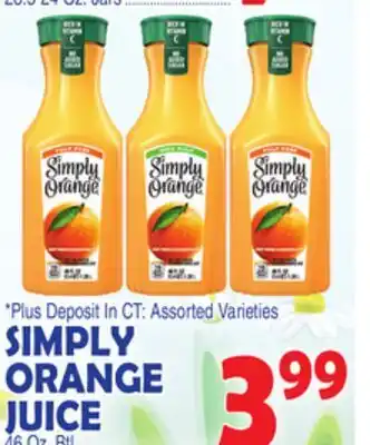 Bravo Supermarkets SIMPLY ORANGE JUICE offer