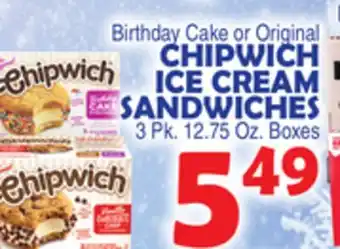 Bravo Supermarkets CHIPWICH ICE CREAM SANDWICHES offer