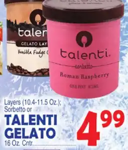 Bravo Supermarkets TALENTI GELATO 16 Oz. Cntr offer