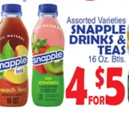 Bravo Supermarkets SNAPPLE DRINKS & TEAS offer