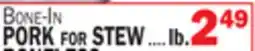 Bravo Supermarkets PORK for STEW offer