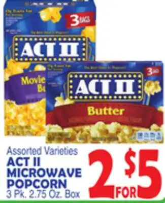 Bravo Supermarkets ACT II MICROWAVE POPCORN offer