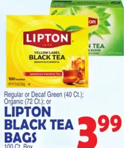 Bravo Supermarkets LIPTON BLACK TEA BAGS 100 Ct. Box offer