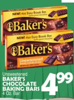 Bravo Supermarkets BAKER'S CHOCOLATE BAKING BARS offer