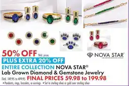 Boscov's NOVA STAR Lab Grown Diamond & Gemstone Jewelry offer