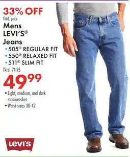Boscov's Mens LEVI'S Jeans offer