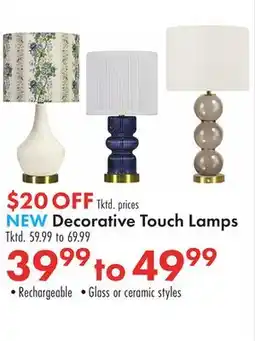 Boscov's Decorative Touch Lamps offer