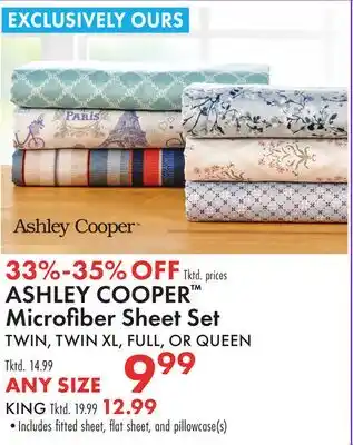 Boscov's ASHLEY COOPER Microfi ber Sheet Set offer